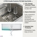 FORNO ACQUA 33 in. Drop-In/Undermount 40/60 Double Bowl Sink with Retractable Faucet & Waterfall