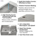 FORNO ACQUA 33 in. Drop-In/Undermount 40/60 Double Bowl Stainless Steel Sink with Waterfall Faucet