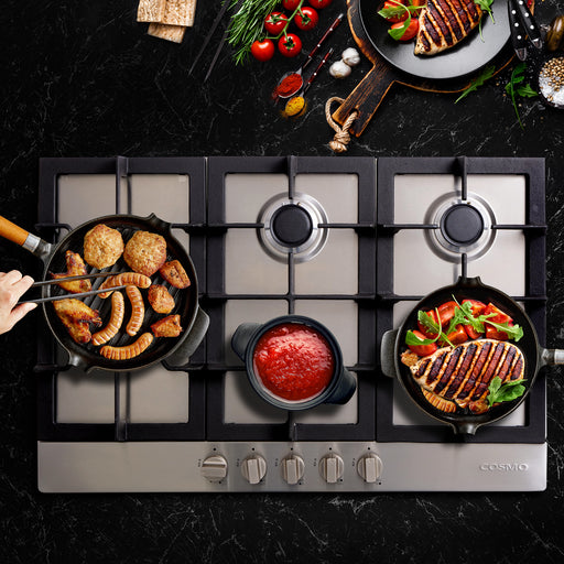 Cosmo 30 in. Gas Cooktop in Stainless Steel with 5 Sealed Brass Burners - 850SLTX-E