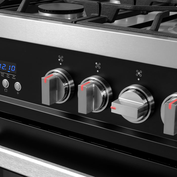 Cosmo 36 in. Nebula Collection 4.4 cu. ft. Gas Range, 5 Burners, Rapid Convection Oven, Cast Iron Grates in Matte Black - COS-965AGC-BKS