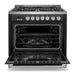 Cosmo 36 in. Nebula Collection 4.4 cu. ft. Gas Range, 5 Burners, Rapid Convection Oven, Cast Iron Grates in Matte Black - COS-965AGC-BKS