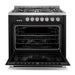 Cosmo 36 in. Nebula Collection 4.4 cu. ft. Gas Range, 5 Burners, Rapid Convection Oven, Cast Iron Grates in Matte Black - COS-965AGFC-BKS