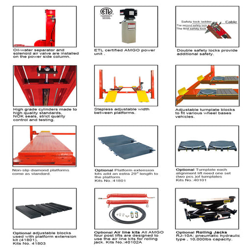 AMGO 18K PRO-18A Heavy-Duty Alignment Car Lift detailed images