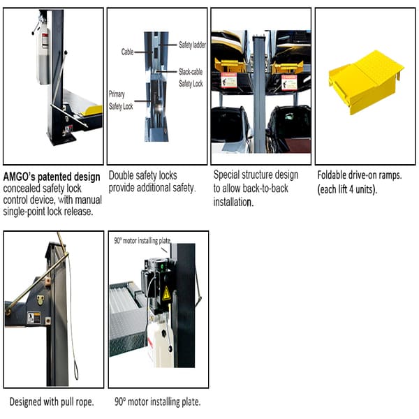 AMGO 409-DPX High-Clearance Car Lift for SUVs & Trucks exclusive features