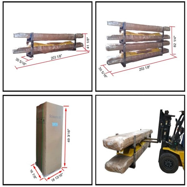 AMGO AX-12A 12,000 lb Alignment Scissor Lift freight dimensions