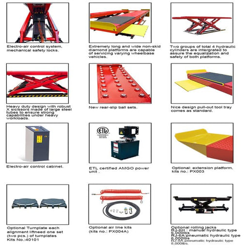 AMGO AX-16A 16,000 lb Alignment Scissor Lift detailed images