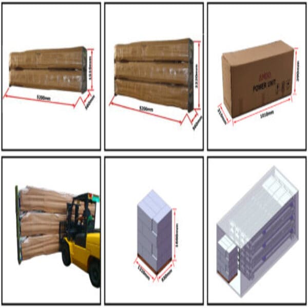 AMGO PRO-12 4-Post Lift – 12,000lb Vehicle Capacity shipping dimensions