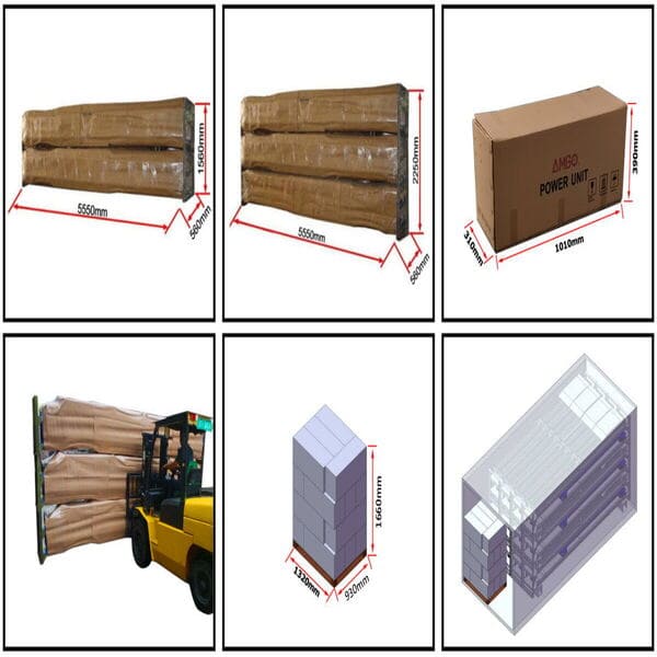 AMGO PRO-14 Four Post Vehicle Lift | 14K Capacity shipping dimensions