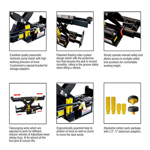 AMGO RJ-10A Rolling Jack – 10,000 lb Scissor Lift detailed images