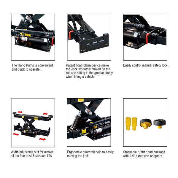 AMGO RJ-6H Hand Pump Rolling Jack – 6,000 lb Lift detailed images