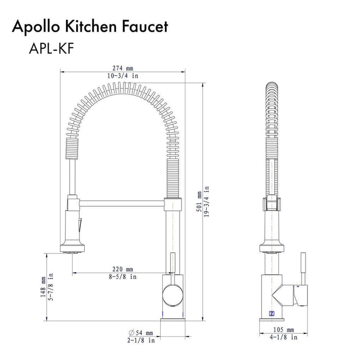 ZLINE Apollo Kitchen Faucet in Matte Black (APL-KF-MB)