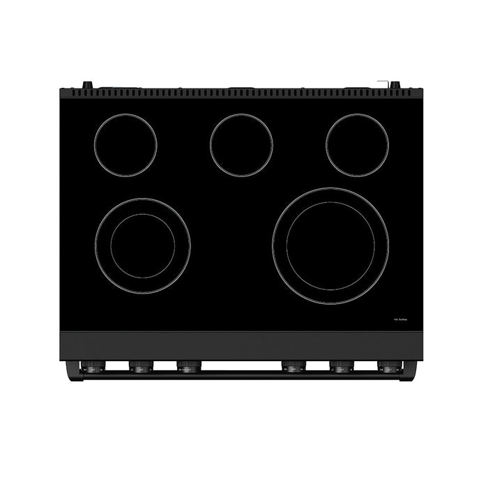 Thor Kitchen 36 inch Professional Electrical Range in Black - top view1