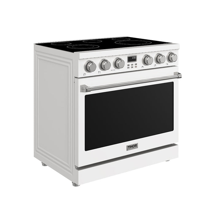 Thor Kitchen 36 Inch Electric Range in White - Contemporary Professional (ARE36W)