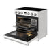 Thor Kitchen 36 Inch Electric Range in White - Contemporary Professional - front right side open 2