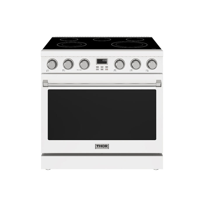 Thor Kitchen 36 Inch Electric Range in White - Contemporary Professional