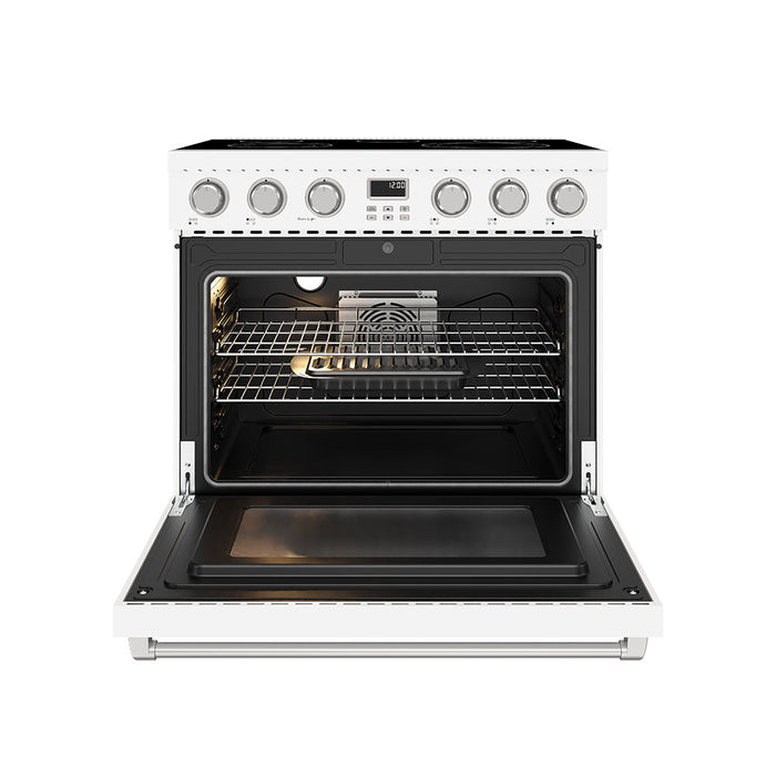 Thor Kitchen 36 Inch Electric Range in White - Contemporary Professional (ARE36W)