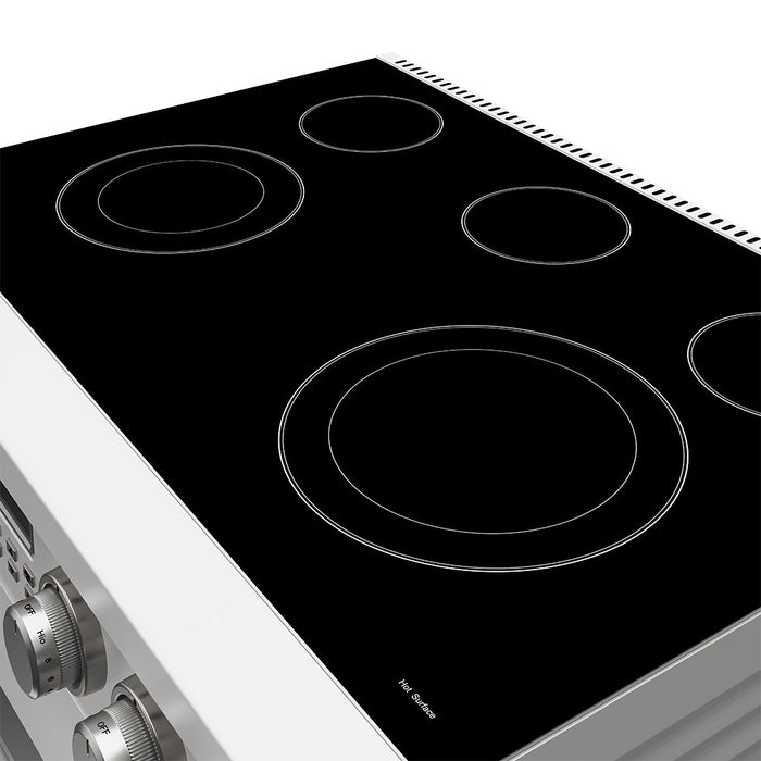 Thor Kitchen 36 Inch Electric Range in White - Contemporary Professional - top view1