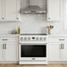 Thor Kitchen 36 Inch Electric Range in White - Contemporary Professional - front white kitchen 2