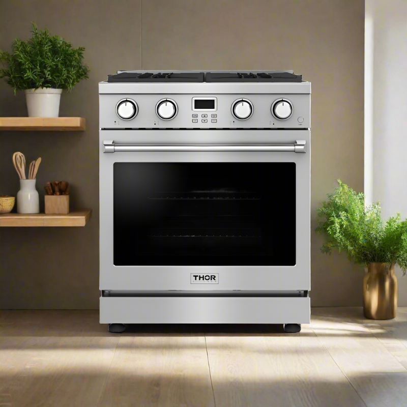 Thor Kitchen 30-Inch Gas Range with 4.8 cu. ft. Convection Oven in Stainless Steel (ARG30)