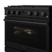 Thor Kitchen 36-Inch Liquid Propane Range in Black - Contemporary Professional - front right side closed 2