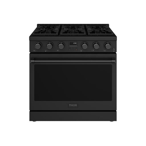 Thor Kitchen 36-Inch Gas Range in Black - Contemporary Professional