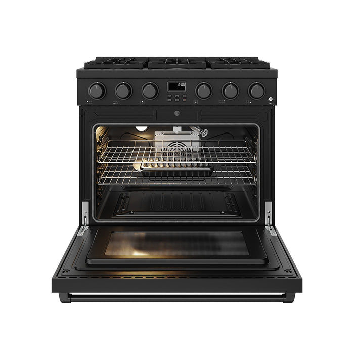 Thor Kitchen 36-Inch Gas Range in Black - Contemporary Professional (ARG36B)
