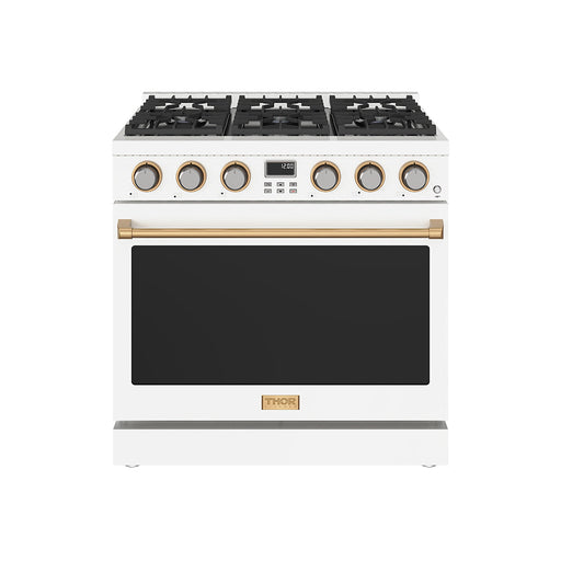 Thor Kitchen 36-Inch Gas Range in White - Contemporary Professional