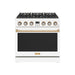 Thor Kitchen 36-Inch Gas Range in White - Contemporary Professional