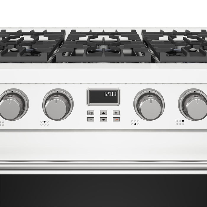 Thor Kitchen 36-Inch Gas Range in White - Contemporary Professional - close up