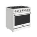 Thor Kitchen 36-Inch Liquid Propane Range in White - Contemporary Professional - front left side closed