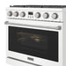 Thor Kitchen 36-Inch Liquid Propane Range in White - Contemporary Professional - front right side closed