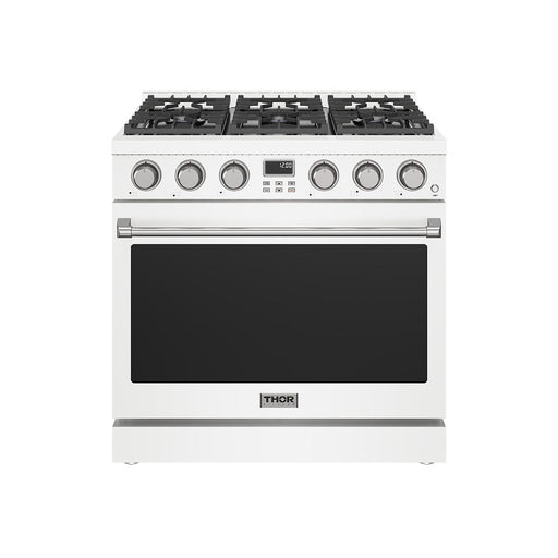 Thor Kitchen 36-Inch Liquid Propane Range in White - Contemporary Professional