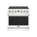 Thor Kitchen 36-Inch Liquid Propane Range in White - Contemporary Professional