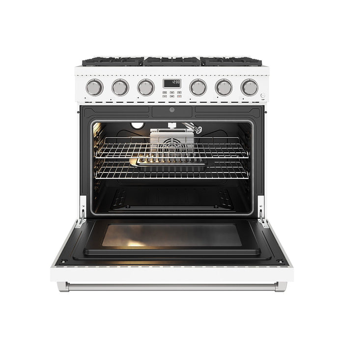 Thor Kitchen 36-Inch Gas Range in White - Contemporary Professional (ARG36W)