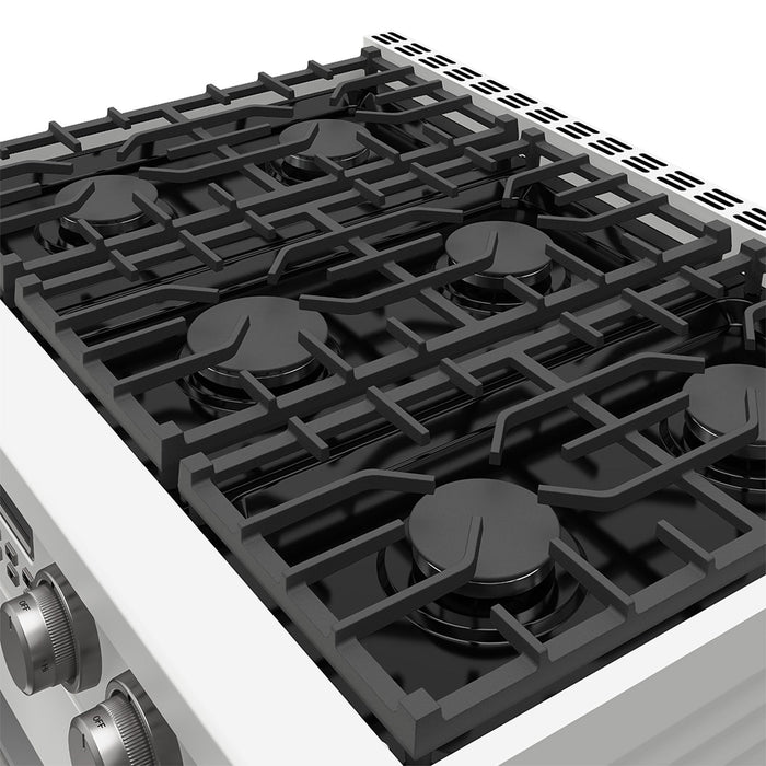 Thor Kitchen 36-Inch Liquid Propane Range in White - Contemporary Professional - top view2