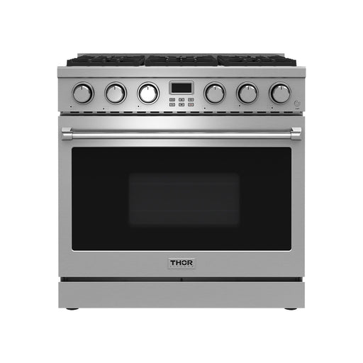 Thor Kitchen 36-Inch Gas Range with 6 Burners, 6.0 cu. ft. Convection Oven in Stainless Steel (ARG36)