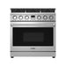 Thor Kitchen 36-Inch Gas Range with 6 Burners, 6.0 cu. ft. Convection Oven in Stainless Steel (ARG36)