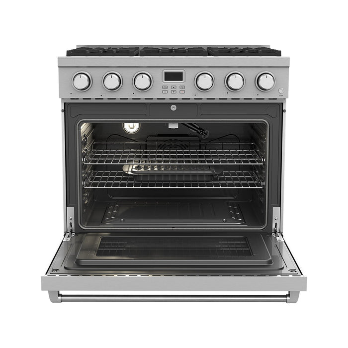 Thor Kitchen 36-Inch Gas Range with 6 Burners, 6.0 cu. ft. Convection Oven in Stainless Steel (ARG36)
