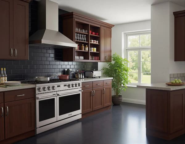 THOR Kitchen ARG48 48-Inch Professional Stainless Steel Natural Gas Range in Luxury Kitchen Environment