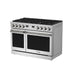 THOR Kitchen ARG48 48-Inch Stainless Steel Natural Gas Range – Left Quarter View