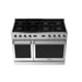 THOR Kitchen ARG48 48-Inch Stainless Steel Natural Gas Range – Top Quarter Angle View