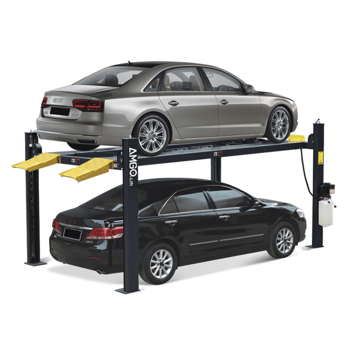 AMGO 407-P 4-Post Car Lift – Compact Space-Saver Design