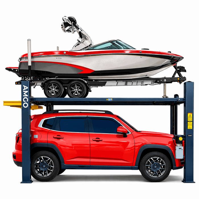 AMGO 408-HPX Boat Storage Lift | 8,000 lb Wide Drive-Thru 4-Post