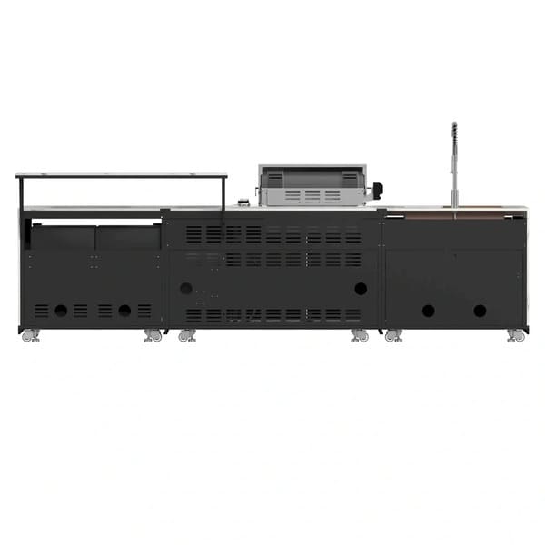 FORNO Rimini Outdoor Kitchen 30-Inch BBQ 62,000 BTU, 4.8 cu.ft. Beverage Center, Stainless Steel Sink, White Countertops FODKT2575WHT