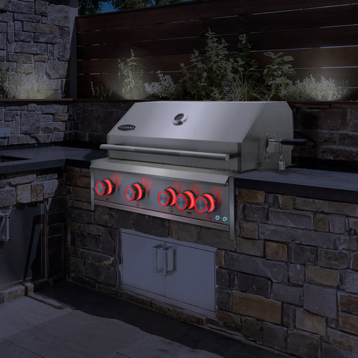 Cosmo 32 in. Built-In Propane Gas Grill with 5 Burners, Infrared Rotisserie, Knob LED Lighting in Stainless Steel - COS-BGGN325K