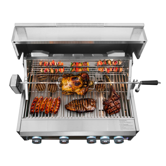 Cosmo 32 in. Built-In Propane Gas Grill with 5 Burners, Infrared Rotisserie, Knob LED Lighting in Stainless Steel - COS-BGGN325K