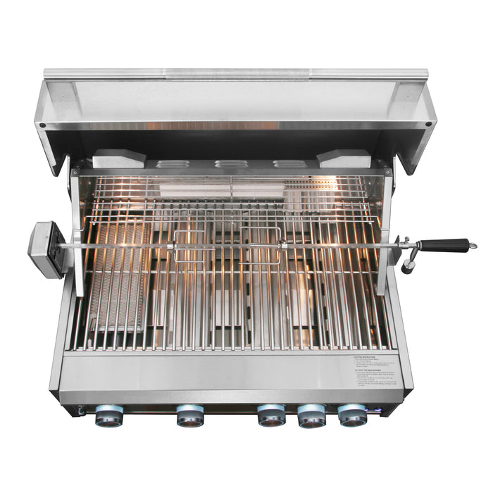 Cosmo 32 in. Built-In Propane Gas Grill with 5 Burners, Infrared Rotisserie, Knob LED Lighting in Stainless Steel - COS-BGGN325K