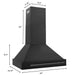ZLINE Black Stainless Steel Range Hood with Black Stainless Steel Handle and Size Options (BS655-BS)