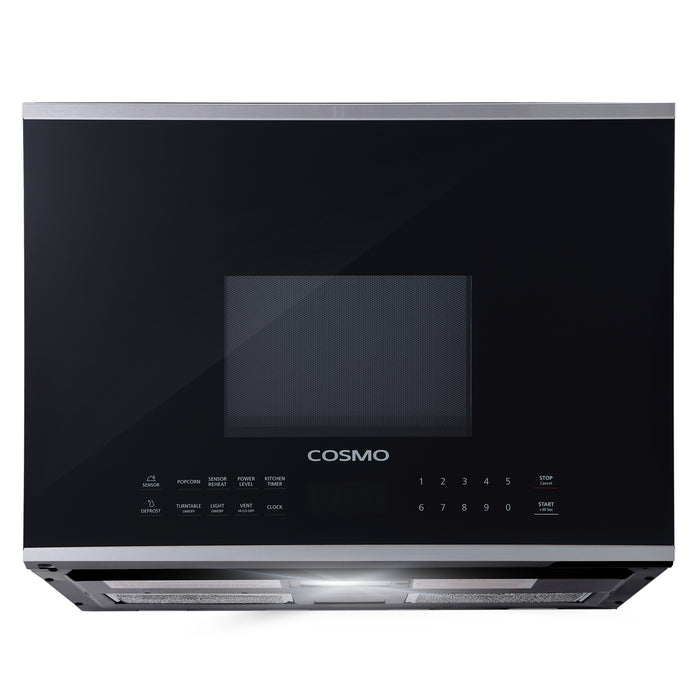 Cosmo 24 In. 1.34 cu. ft. Over the Range Microwave in Stainless Steel with Vent Fan - COS-2413ORM1SS