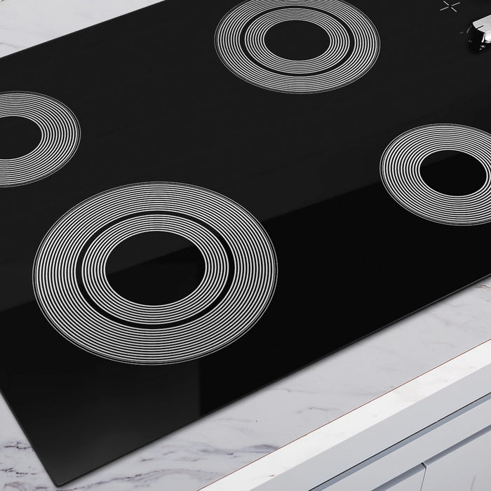 Cosmo 30 in. Electric Ceramic Glass Cooktop with 4 Burners, Dual Zone Elements, Hot Surface Indicator Light and Control Knobs - COS-304ECC